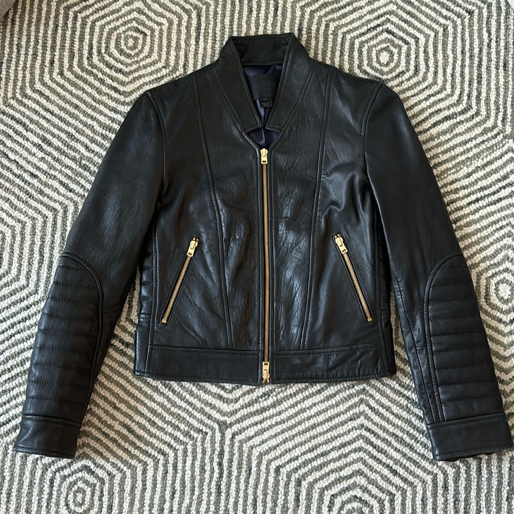 J crew leather jacket